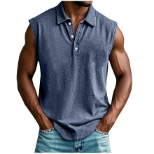 Men's V-Neck Sleeveless Tank Top with Pockets