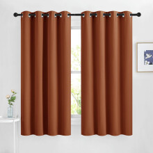 Rideaux occultants orange brûlé à œillets, 2 panneaux, 46 po x 63 po