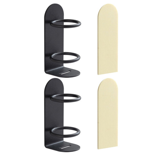 Ensemble de 2 porte-brosses à dents muraux Masteelf noir 2