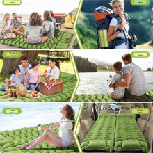 Portable Camping Air Mattress Built-in Footstep Inflator Pump Ultralight Camping Mats with Pillow for Travel Hiking Tent