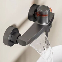 Grifo de Baño Moderno - Grifo Mezclador Montado en la Pared con Control de Agua Caliente y Fría