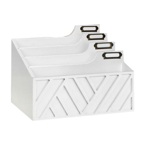 Postorganisator benkeplate brevholder hvit 4-roms 1