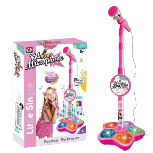 Star Karaoke-Mikrofon mit Bluetooth und LED-Beleuchtung (Pink) 1