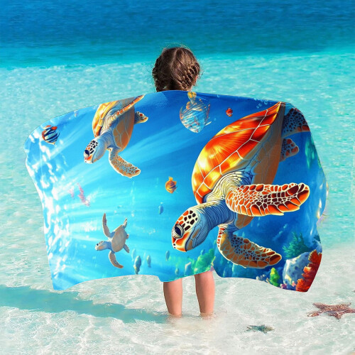 Kinderstrandhanddoek van sneldrogende microvezel, 59 x 29 inch