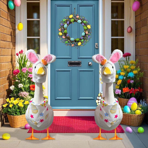 Easter Bunny Goose Outfit Lawn Decoration