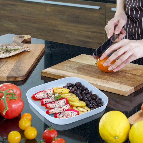 Plateau carré multi-usage pour fruits et collations (1 pièce)