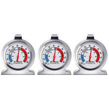 Fridge Thermometer with Large Dial Red Indicator 3-Pack