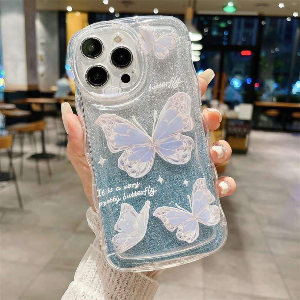 Butterfly Wavy Ripple Glitter Case For Iphone 15/14/13/12 900223760876