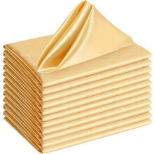 Goldene Satinservietten, quadratisch, 43 x 43 cm, 12er-Packung
