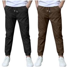 Boys Linen Pants Summer Chino Drawstring Trousers
