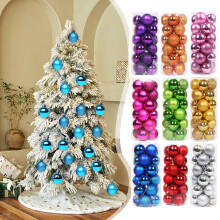 Shatterproof Sky Blue Christmas Ornaments 24pcs 1.18In