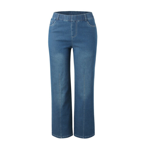 Women's Straight Leg High Waisted Jeans Blue 2