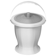 Grey Portable Chamber Pot with Lid 1 Count