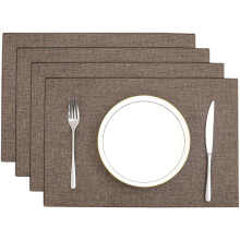 Brown Cloth Placemats Set of 4 Heat-Resistant Non-Slip