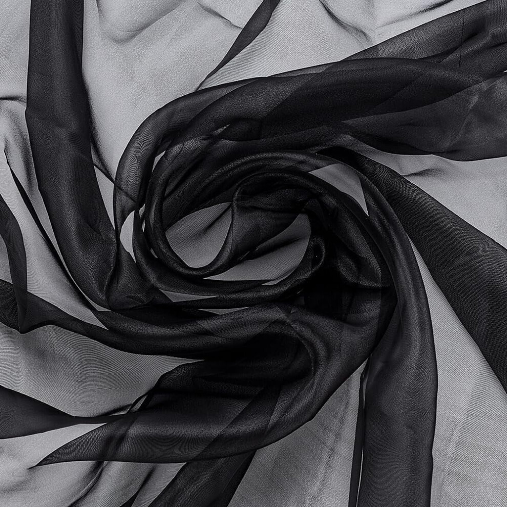 Black sheer organza fabric polyester 59 inch wide 4.4 yards-image-OPC-PW9MXSN-NEW