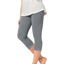 Capri Leggings for Girls Gray High Waisted 3/4 Length 3-4