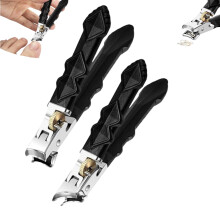 Long Handled Ergonomic Curved Nail Clippers, Wide Jaw Thick Toenail Clippers for Seniors, Splash-Proof, 180 Wide-Mouth Bite