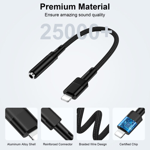 3.5mm Headphone Jack Adapter Pack 3 Compatible with iPhone 1