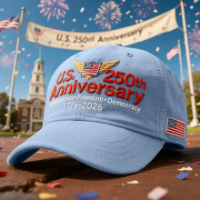 Amerikansk 250-årsjubileumsbasebollkeps retro tvättad justerbar