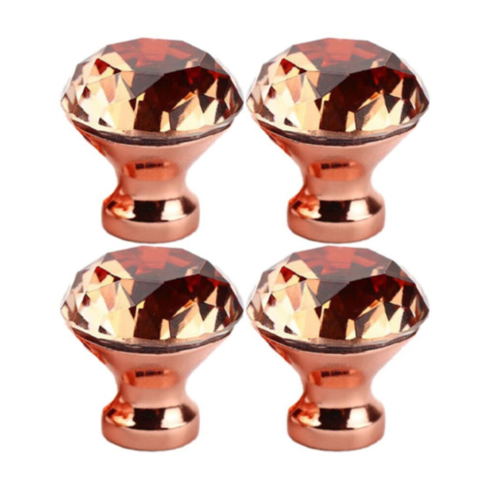 Crystal Glass Cabinet Knobs Rose Gold Finish 10 Pcs 900223258847