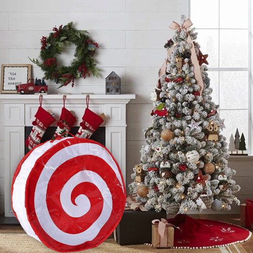Saco para guardar guirlanda de Natal, redondo, de 60 cm (24 polegadas).