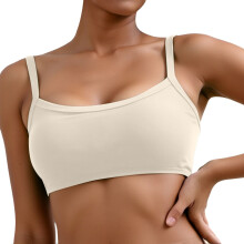 Women's Square Neck Wireless Yoga Bra Beige XL
