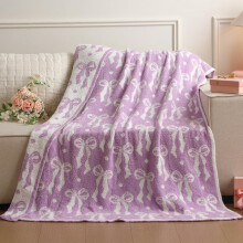 Purple Bow Microfiber Throw Blanket 50x60 inches