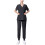 Women's Jogger Scrubs Top Black Short-Sleeve Solid with 1