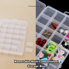 Fishing Tackle Organizer Box White 24-Compartment 19x13cm