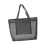 Τσάντα θαλάσσης από mesh σε γκρι χρώμα με φερμουάρ και χερούλια στο πάνω μέρος 2