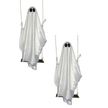 Leagăn suspendat cu fantome, decor de exterior pentru Halloween, 3,28 m