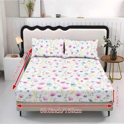 King Bed Sheet Set Soft Breathable 9.8 Inch Pocket 3-Piece 1