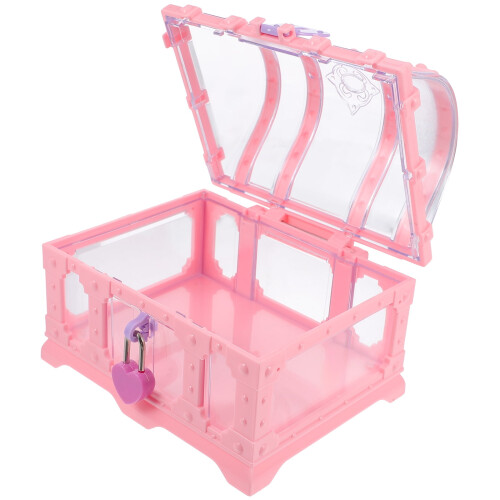 Coffre à trésor rose avec serrure (1 pièce) 2