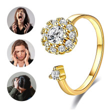 Women's Fashion Diamond Rotating Ring Adjustable