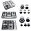 Herdplatten- und Knopfkappen-Set mit Metallstruktur 2