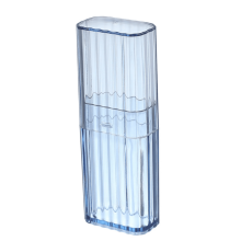 Porta-palitos, organizador de fio dental, transparente e compacto.