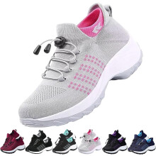 Zapatos cómodos para mujer, zapatos ortopédicos cómodos para mujer, zapatos ortopédicos elásticos con amortiguación para mujer