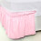 Saia de cama rosa tamanho casal 15 polegadas com babados 54x75 polegadas 5