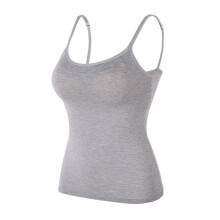 Dames katoenen camisole met ingebouwde bh, spaghettibandjes en vulling.