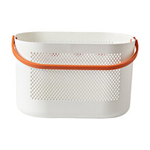 Panier de bain en plastique épais avec poignée et trous de drainage – Organisateur multifonctionnel pour la douche, le linge et les fruits