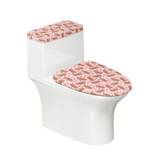 Housse de siège de toilette universelle à motif de cobaye rose, bord élastique et base élastique antidérapante, lot de 2.