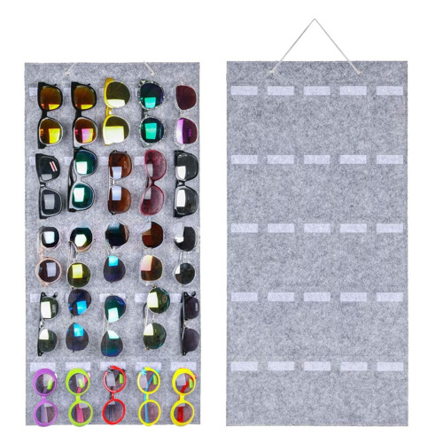 Étui à lunettes de soleil mural avec 25 emplacements et 1