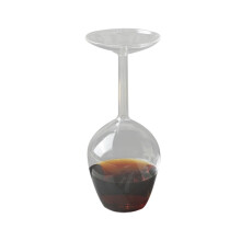 Wine Glass Upside Down Red White Long Stem 2 pcs