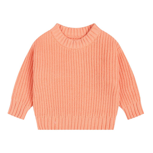 Stickad tröja för småbarn orange 6-9 månader 1