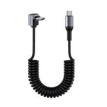 Cabo espiral USB-C para USB-C de 150 cm com carregamento rápido PD de 100 W.
