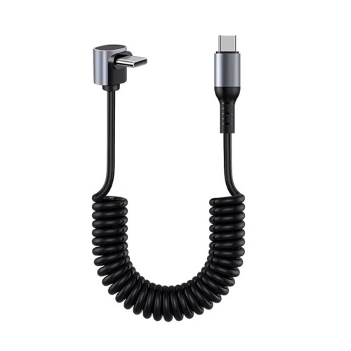 Câble spiralé USB-C vers USB-C de 150 cm avec charge rapide PD 100 W