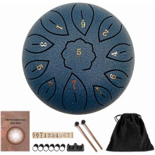 Steel Tongue Drum 6 inch 11 notes with accessories