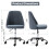 Makeup Chair without Arms Blue Upholstered Adjustable 6
