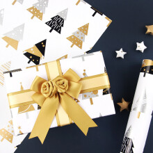 Papier cadeau de Noël à rayures florales 19,7  27,6 pouces