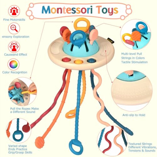 Παιχνίδι Montessori για Αισθητήρια Οδοντοφυΐα για Μωρά, Λευκό, 1 συσκευασία 1